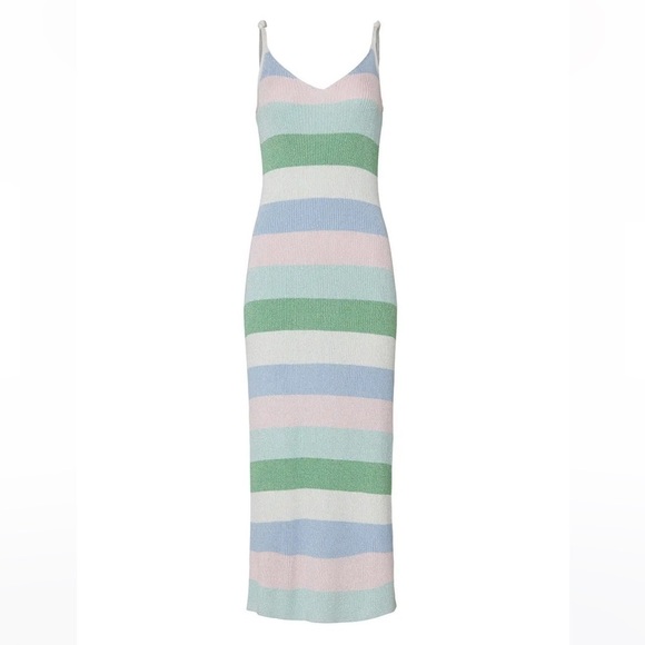 🏷️ 2/$20 Charli Leora Pastel Stripe Sheath Knit Dress - Picture 3 of 15